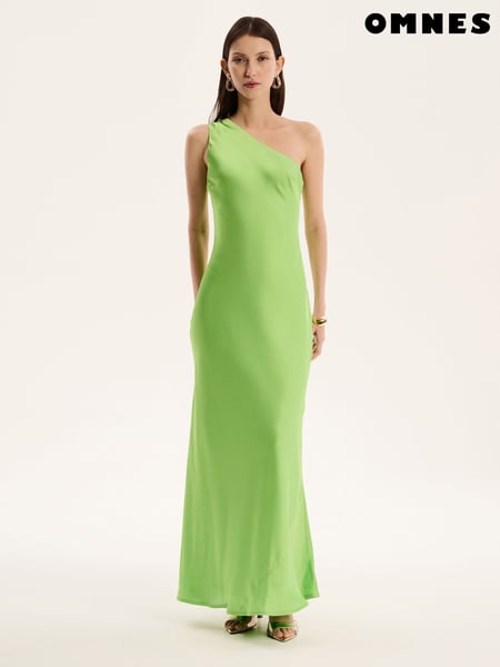 Omnes Green Uma One Shoulder Maxi Dress (H47196) | € 133