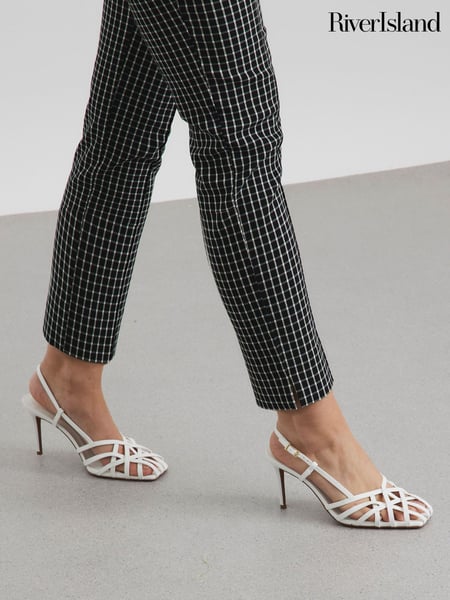 River Island White Caged Square Toe Heels (H47291) | € 72