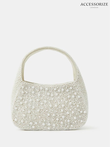 Accessorize Natural Mini Hand Beaded Pearl Handbag (H48090) | € 78