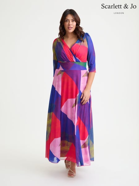 Scarlett & Jo Multi Verity Multi Colour Patchwork Print Maxi Gown (H51908) | € 148