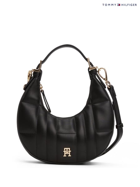 Tommy Hilfiger Black Quilted Crescent Cross-Body Shoulder Bag (H53331) | € 203