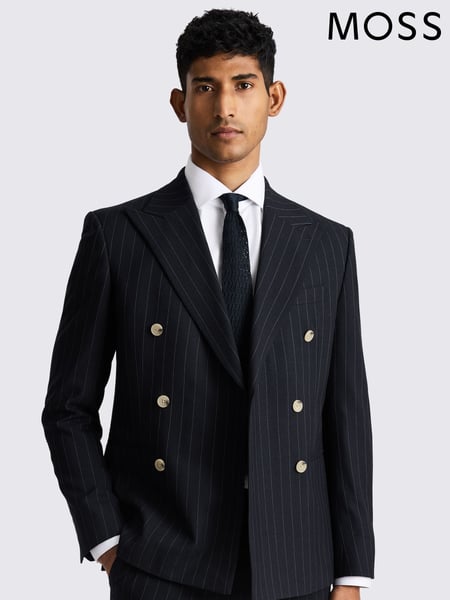 MOSS Blue Slim Fit Stripe Jacket (H55269) | € 232