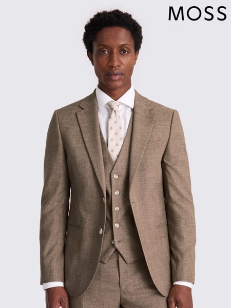 MOSS Brown Slim Fit Slub Jacket (H55279) | € 201