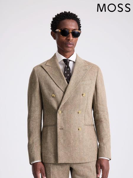 MOSS Brown Slim Fit Gold Herringbone Jacket (H55281) | € 295