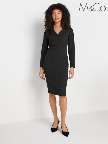 M&Co Black Midi Tuxedo Dress (H83201) | € 53