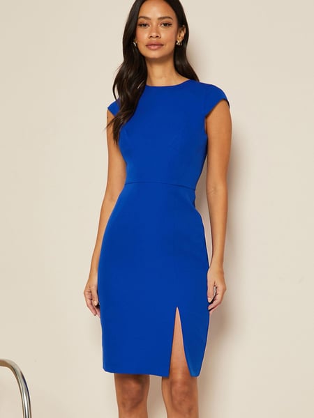 Friends Like These Cobalt Blue Tailored Panel Shift Dress (K06010) | € 30