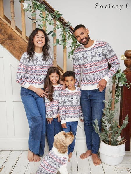 Society 8 White Fairisle Christmas Jumper - Women (K07938) | € 19