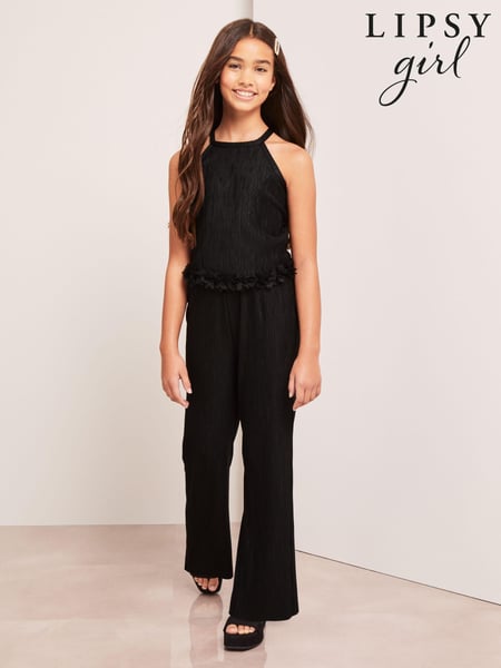 Lipsy Black Plisse Top And Trousers Party Set (K22840) | € 15 - € 18