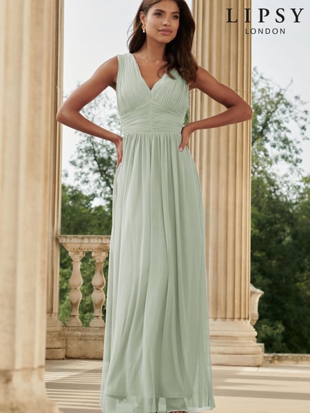Lipsy Green Empire Sleeveless Bridesmaid Maxi Dress (K25814) | € 68