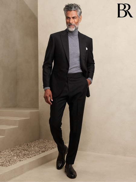 Banana Republic Black Barathea Tuxedo Trousers (K32443) | € 304
