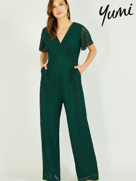 Yumi Emerald Green Lace Jumpsuit (K35925) | € 43