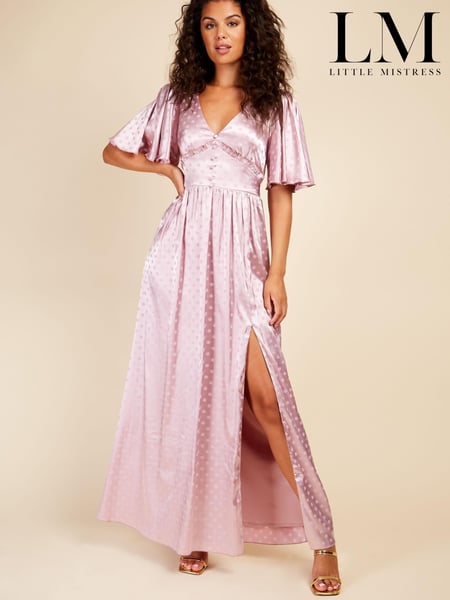 Little Mistress Pink Spot Button Detail Maxi Dress (K43710) | € 50