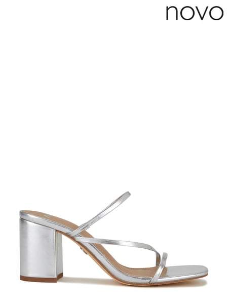 Novo Silver Wide FIt Nata Block Heel Mule (K47705) | € 23