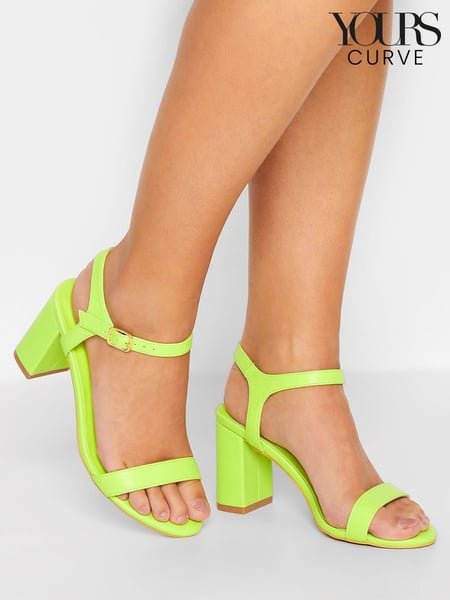 Yours Curve Green Wide FIt Wide Fit Block Heel Sandal (K49437) | € 10