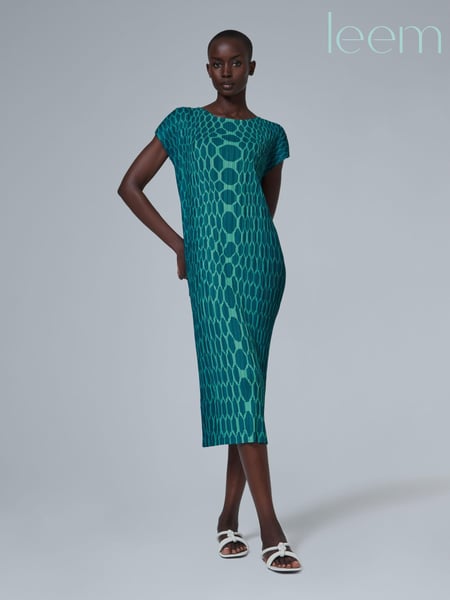 leem Green Plisse Midi Dress (K50861) | € 113