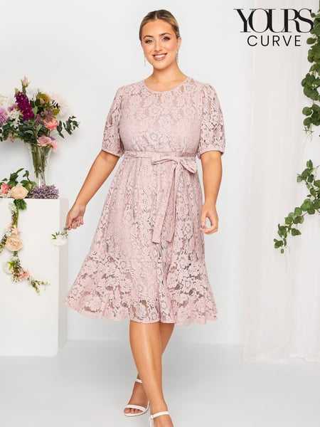 Yours Curve Pink London Lace Dress (K51924) | € 43