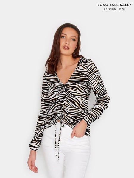 Long Tall Sally Black Ruched Long Sleeve Top (K52099) | € 15