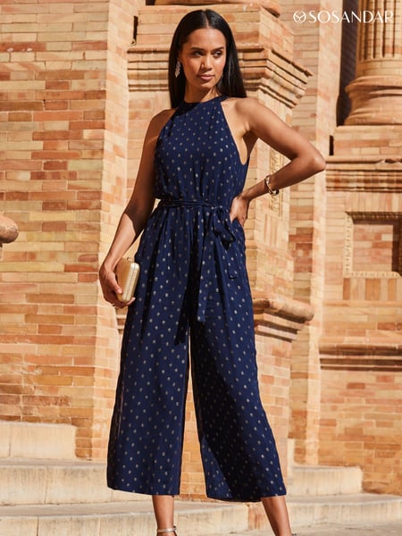 Sosandar Blue Spot Halterneck Jumpsuit (K60015) | € 53