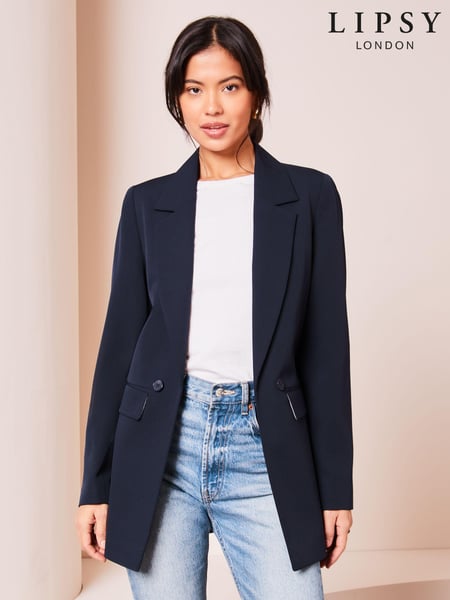 Lipsy Navy Blue Relaxed Longline Tailored Blazer (K69418) | € 95