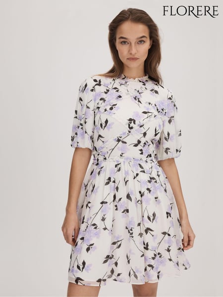 Florere Printed Puff Sleeve Mini Dress (K72504) | € 278