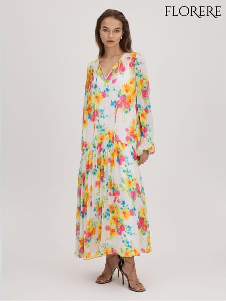 Florere Printed Tie Neck Midi Dress (K72508) | € 356