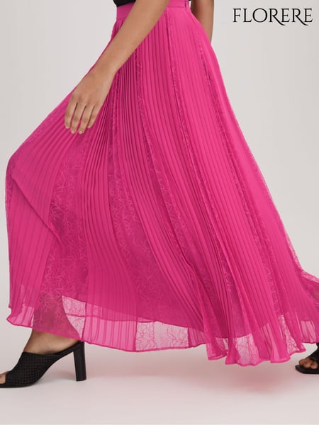 Florere Lace Pleated Midi Skirt (K72522) | € 278
