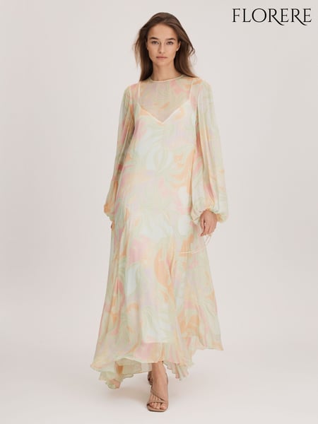 Florere Sheer Asymmetric Midi Dress (K72525) | € 418