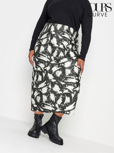 Yours Curve Black Bias Cut Skirt (K73088) | € 8