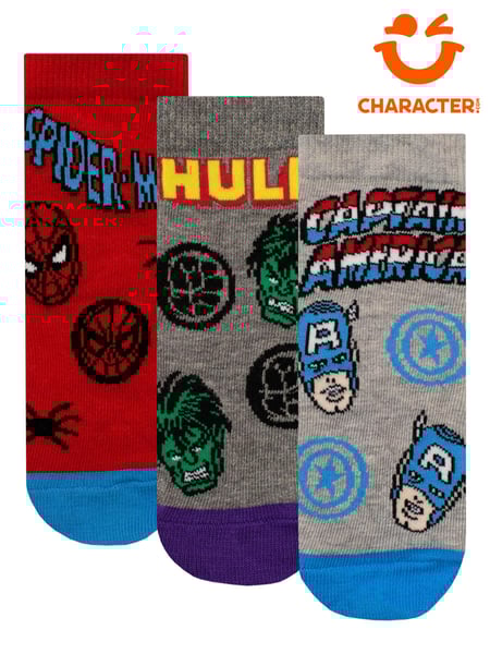 Character Grey Marvel 100% Cotton Socks 3 Pack (K74807) | € 8
