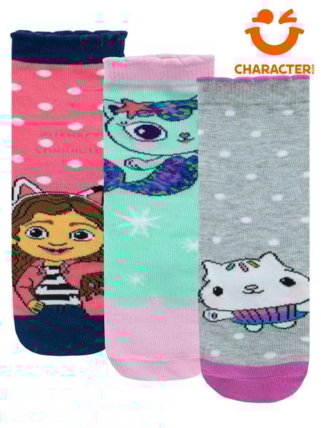 Character Pink Gabbys Doll House 100% Cotton Socks 3 Pack (K74918) | € 17