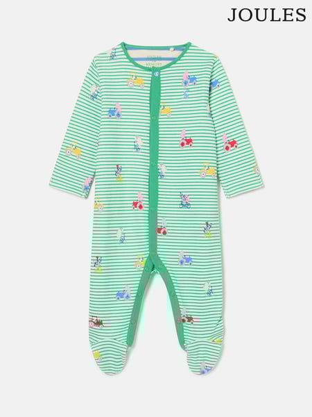 Joules Razamataz Green Farm Print Cotton Babygrow (K75676) | € 25