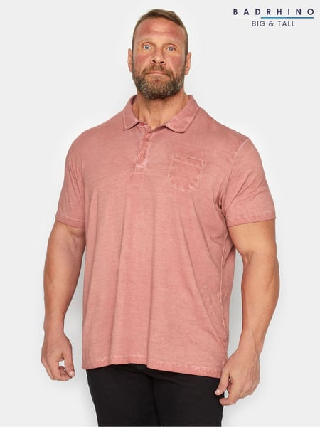 BadRhino Big & Tall Orange 100% Cotton Washed Jersey Polo Shirt (K76127) | € 41