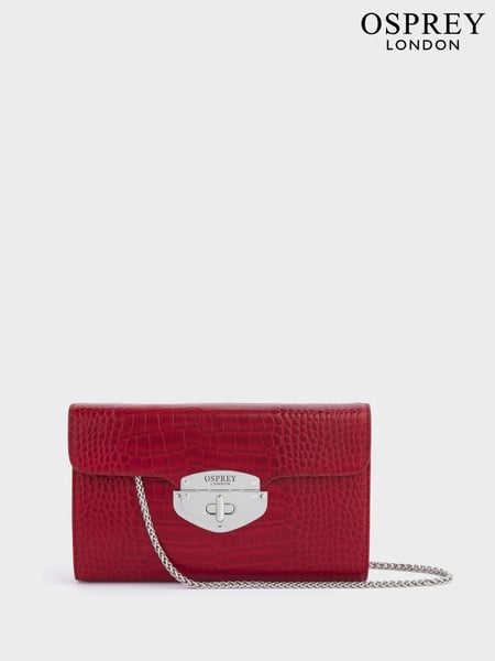 Osprey London Red The Belmont Leather Convertible Clutch Bag (K77087) | € 195