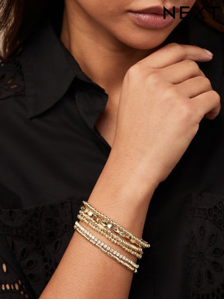 Gold Tone Sparkle Stretch Bracelets Pack (K77608) | € 18
