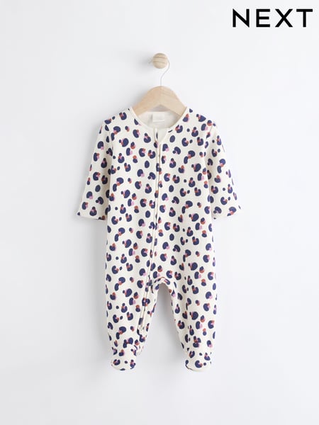 Creme - Two Way Zip Fleece Lined Baby Sleepsuit (K79499) | 11 € - 12 €