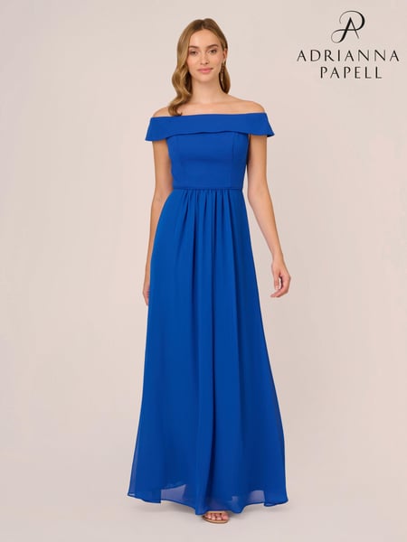 Adrianna Papell Blue Crepe Chiffon Gown (K79961) | € 217
