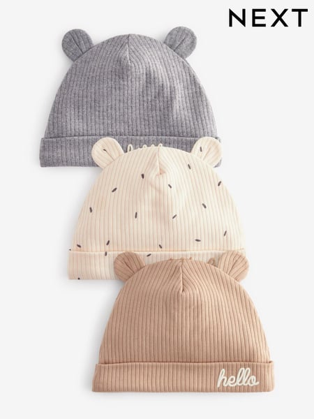 Neutral Milk Club Beanie Jersey Baby Hats 3 Pack (0-12mths) (K80221) | € 10