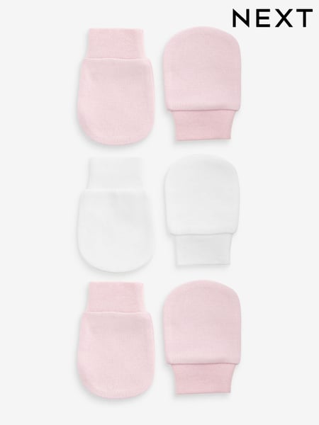 Pink Baby Scratch Mitts 100% Cotton 3 Pack (K80223) | € 4