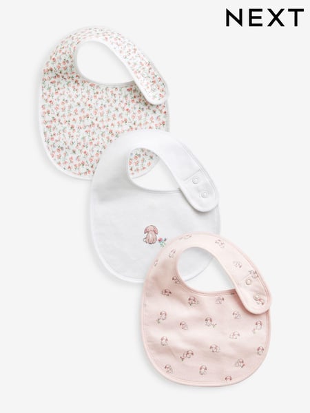 Pink Baby 100% Cotton Bibs 3 Pack (K80227) | € 10