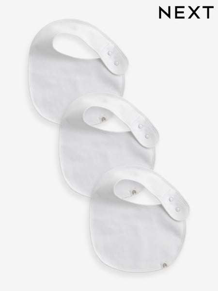 White 100% Cotton Baby Bibs 3 Pack (K80238) | € 7