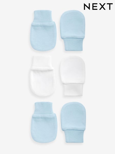 White/Blue Baby Scratch Mitts 3 Pack (K80763) | € 5