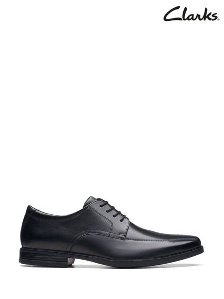 Clarks Black Wide Fit (H) Leather Howard Walk Shoes (K81406) | € 109