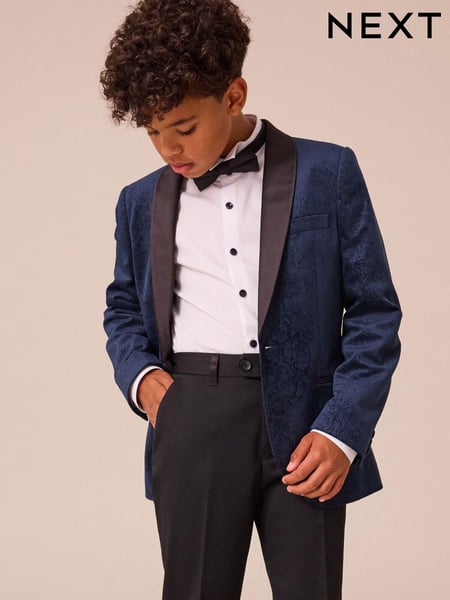 Navy Snake Skin Velvet Jacket (3-16yrs) (K81705) | € 43 - € 55