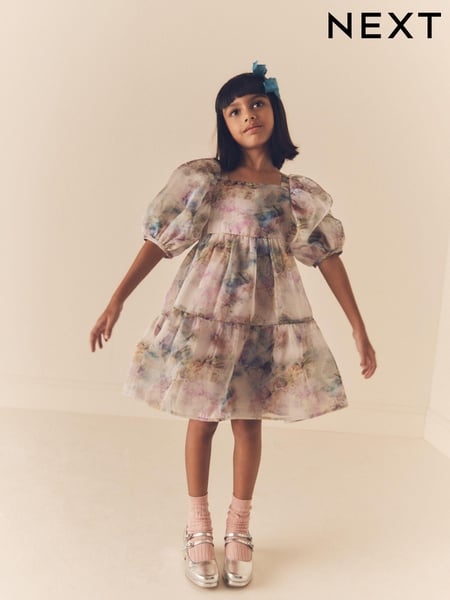 Purple Butterfly Tiered Organza Dress (3-16yrs) (K83977) | € 21 - € 28