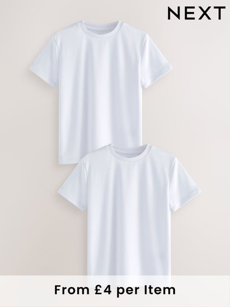 White 2 Pack Sports T-Shirt (3-16yrs) (K84069) | € 11 - € 20