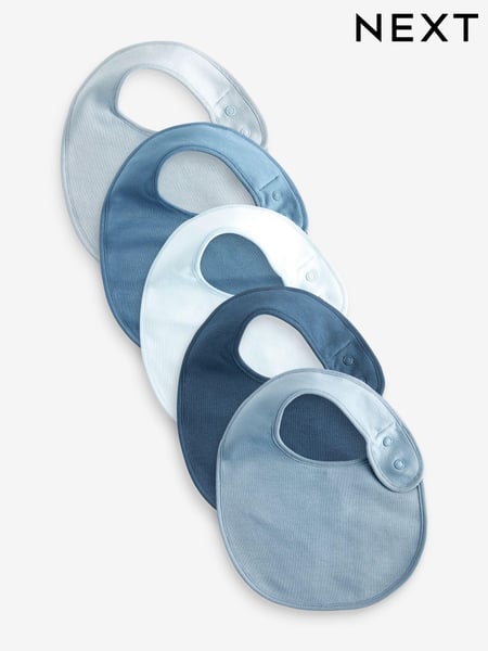 Blue Baby 100% Cotton Bibs 5 Pack (K84938) | € 14