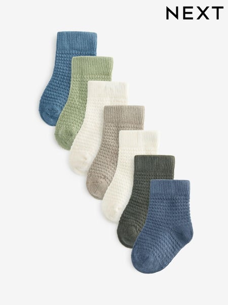 Blue/Green 7 Pack Baby Socks (0mths-2yrs) (K84940) | € 11