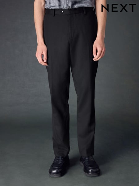 Black Textured Stripe Suit Trousers (K86505) | € 30