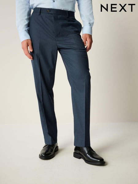 Blue Slim Fit Textured Flannel Suit Trousers (K86561) | € 67