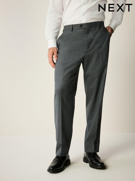 Grey Slim Fit Flannel Suit Trousers (K86563) | € 67